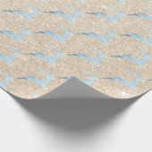 Elegant babyblauw kerstrendierpatroon cadeaupapier (Hoek)