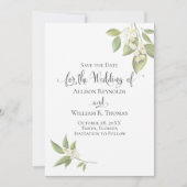 Elegant Baby's Breath Greenery Botanical Floral Save The Date (Voorkant)