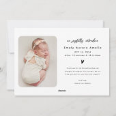 Elegant Baby's eerste kerstgeboorte aankondiging (Achterkant)