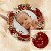 Elegant Baby's Eerste Kerstgeboorte Stats Foto Keramisch Ornament