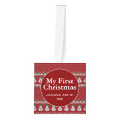 Elegant Baby's First Christmas Custom Name Photo  Decoratie (Voorkant)