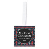 Elegant Baby's First Christmas Custom Name Photo  Decoratie (Voorkant)