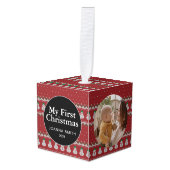 Elegant Baby's First Christmas Custom Name Photo  Decoratie (Voorkant hoekig)