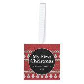 Elegant Baby's First Christmas Custom Name Photo  Decoratie (Voorkant)