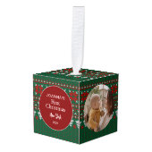 Elegant Baby's First Christmas Custom Name Photo Decoratie (Voorkant hoekig)