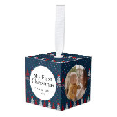 Elegant Baby's First Christmas Custom Name Photo  Decoratie (Voorkant hoekig)