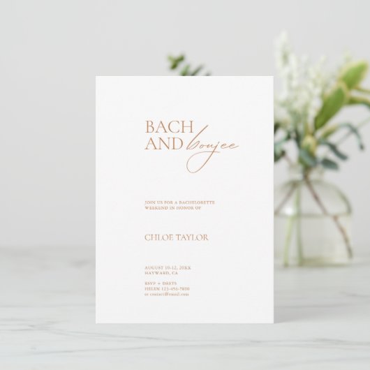 Elegant Bach en Boujee Bachelorette Weekend Kaart (Staand voorkant)