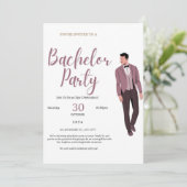 Elegant Bachelor Party Invitation Kaart (Staand voorkant)