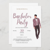 Elegant Bachelor Party Invitation Kaart (Voorkant / Achterkant)