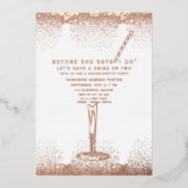 Elegant Bachelorette Invitation | Roos Gold Folie Uitnodiging (Voorkant)