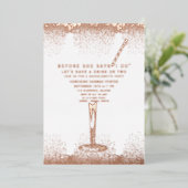 Elegant Bachelorette Invitation | Roos Gold Folie Uitnodiging (Staand Voorkant)