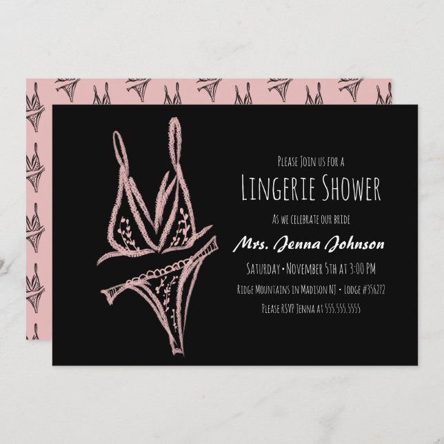 Elegant Bachelorette Lingerie Vrijgezellenfeest Ro (Voorkant / Achterkant)