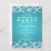 Elegant Bachelorette Party Winter Sparkle Turquois Kaart (Voorkant)