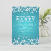 Elegant Bachelorette Party Winter Sparkle Turquois Kaart (Staand voorkant)