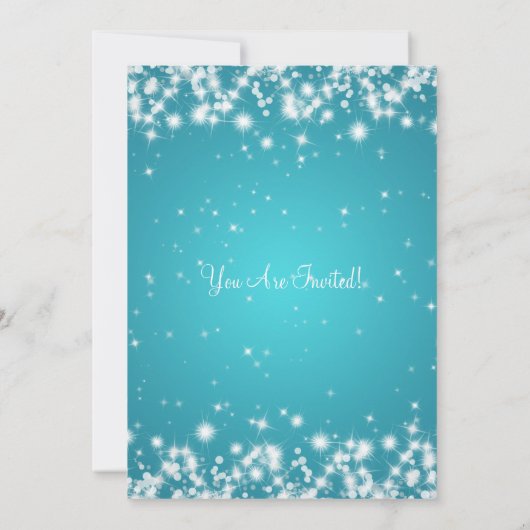 Elegant Bachelorette Party Winter Sparkle Turquois Kaart (Achterkant)