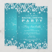 Elegant Bachelorette Party Winter Sparkle Turquois Kaart (Voorkant / Achterkant)