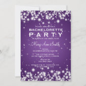 Elegant Bachelorette Winter Sparkle Paars Kaart (Voorkant)