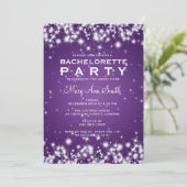 Elegant Bachelorette Winter Sparkle Paars Kaart (Staand voorkant)
