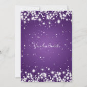 Elegant Bachelorette Winter Sparkle Paars Kaart (Achterkant)