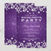 Elegant Bachelorette Winter Sparkle Paars Kaart (Voorkant / Achterkant)