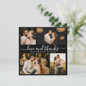 Elegant Back and White Script Photo Wedding Bedankkaart (Staand voorkant)