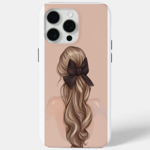 Elegant Back Uitzicht Meisje met Bow Telefoon Case