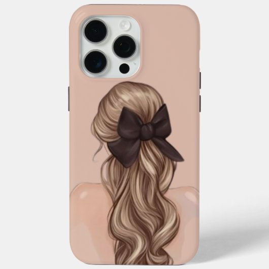 Elegant Back Uitzicht Meisje met Bow Telefoon Case (Achterkant)