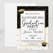 Elegant Backyard BBQ Graduation Party Invitation Kaart (Voorkant / Achterkant)