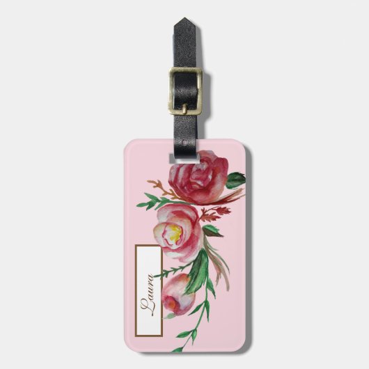 Elegant Bagagelabel met lederriem (Voorkant verticaal)