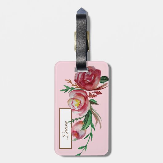 Elegant Bagagelabel met lederriem (Achterkant verticaal)