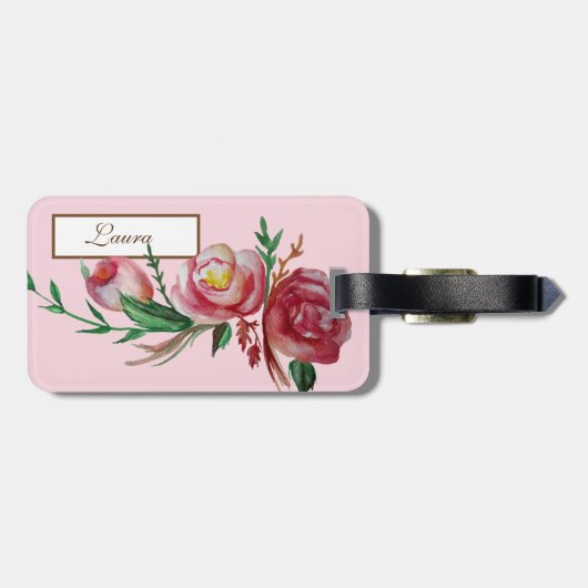 Elegant Bagagelabel met lederriem (Achterkant horizontaal)