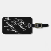 Elegant bagagelabel met tekst | Bon Voyage! (Voorkant horizontaal)