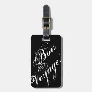 Elegant bagagelabel met tekst Bon Voyage!