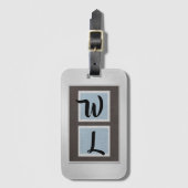 Elegant Bagagelabel voor geborsteld staal linnen u (Voorkant (verticaal))