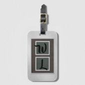 Elegant Bagagelabel voor geborsteld staal linnen u (Voorkant (verticaal))