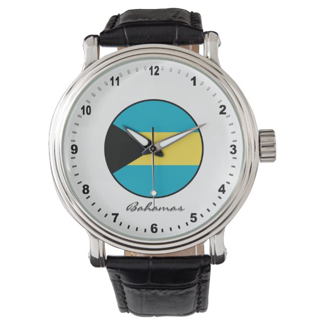 Elegant Bahamas Watch & Bahamas Flag Horloge (Voorkant)