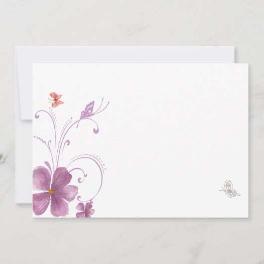 Elegant Baho Hij geeft me vlinders bruids Bedankkaart (Achterkant)