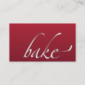 Elegant Bake: Baker, Bakery Red Ombre Visitekaartje (Voorkant)