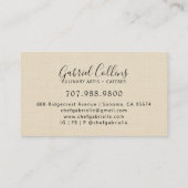Elegant Baker Bakers Whisk Cream Linen  Visitekaartje (Achterkant)