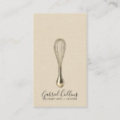 Elegant Baker Bakers Whisk Cream Linen  Visitekaartje (Voorkant)