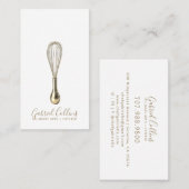 Elegant Baker Caterer Gold Whisk  Visitekaartje (Voorkant / Achterkant)