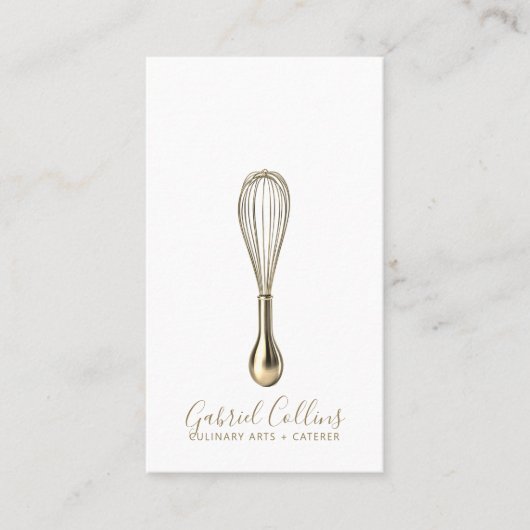 Elegant Baker Caterer Gold Whisk  Visitekaartje (Voorkant)