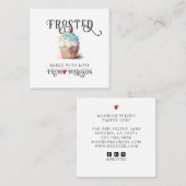 Elegant Baker's Logo Calligrafiescript Square Bus Vierkante Visitekaartje (Voorkant / Achterkant)