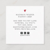 Elegant Baker's Logo Calligrafiescript Square Bus Vierkante Visitekaartje (Achterkant)