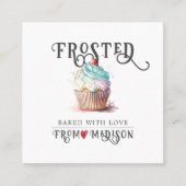 Elegant Baker's Logo Calligrafiescript Square Bus Vierkante Visitekaartje (Voorkant)