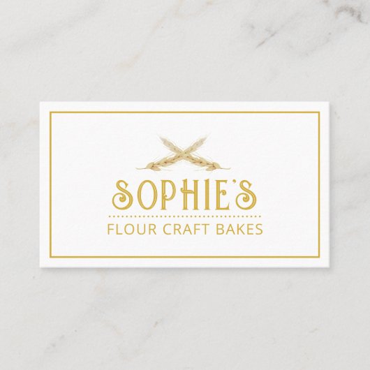 Elegant Baker's Logo Gold Typografie Visitekaartje (Voorkant)