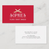 Elegant Baker's Logo Rood Visitekaartje (Voorkant / Achterkant)