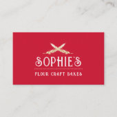 Elegant Baker's Logo Rood Visitekaartje (Voorkant)