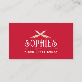 Elegant Baker's Logo Rood Visitekaartje