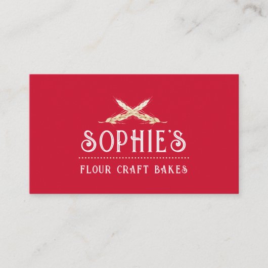 Elegant Baker's Logo Rood Visitekaartje (Voorkant)